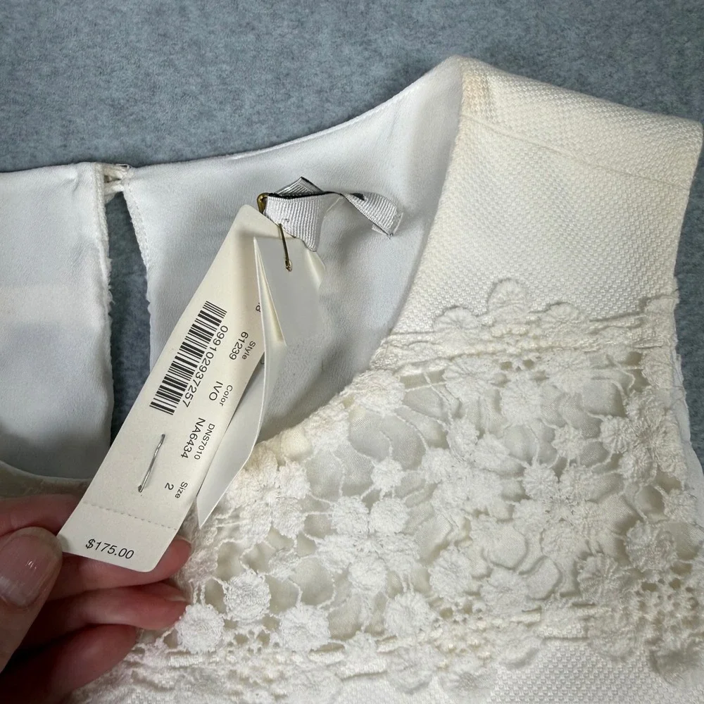 J.Crew Ivory Floral Lace Tiered Sleeveless Shift Mini Dress Wedding Rehearsal 2